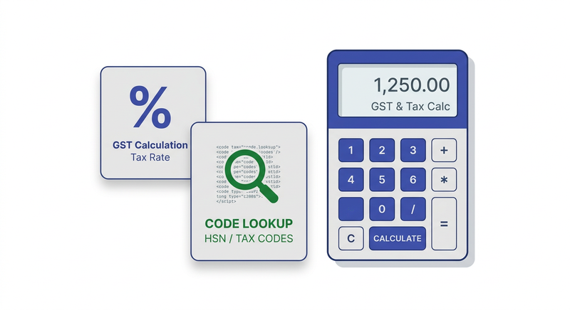 GST calculators and code lookup tools